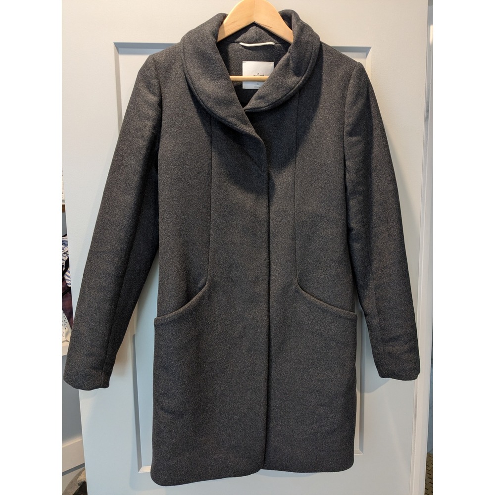 NWOT Wilfred Charcoal Grey Cashmere Blend Shawl Collar Cocoon Coat Size Small